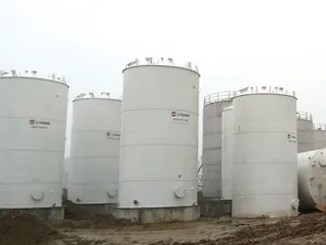 Tangki penyimpanan 280m³ dengan lining PTFE